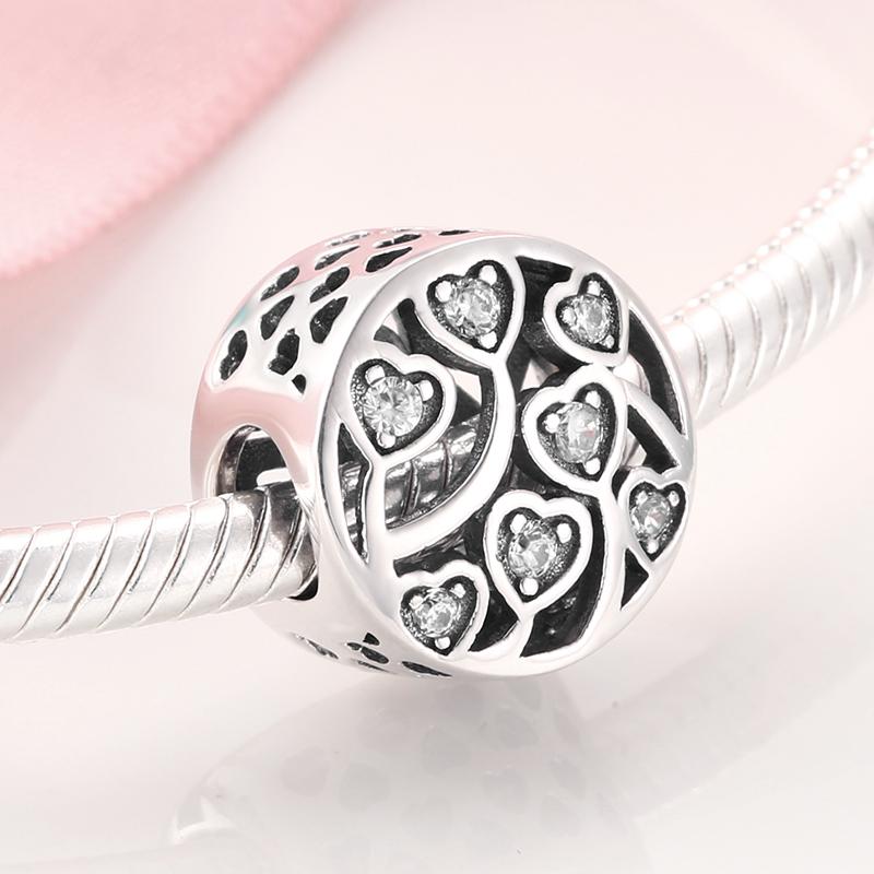 925 Silver Sparkling Angel Wings Dream Catcher Skull Clear CZ Charms for Jewelry Making Fit Original Designer Bracelets