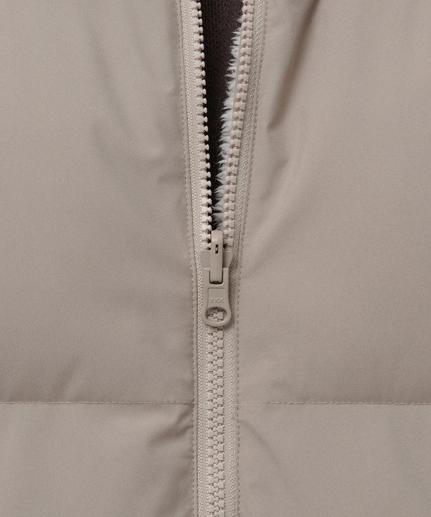 Musinsa Standard Daily Puffer Reversible Fleece Short Padded Jacket [Dusty Beige/Cream]