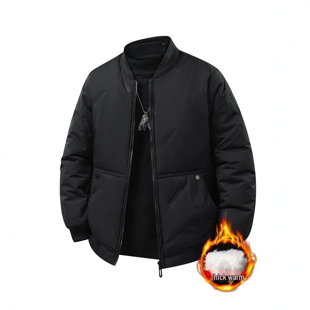 Men's 8X Ultrasonic Cotton Jacket - Autumn/Winter European & American Style Warm Coat