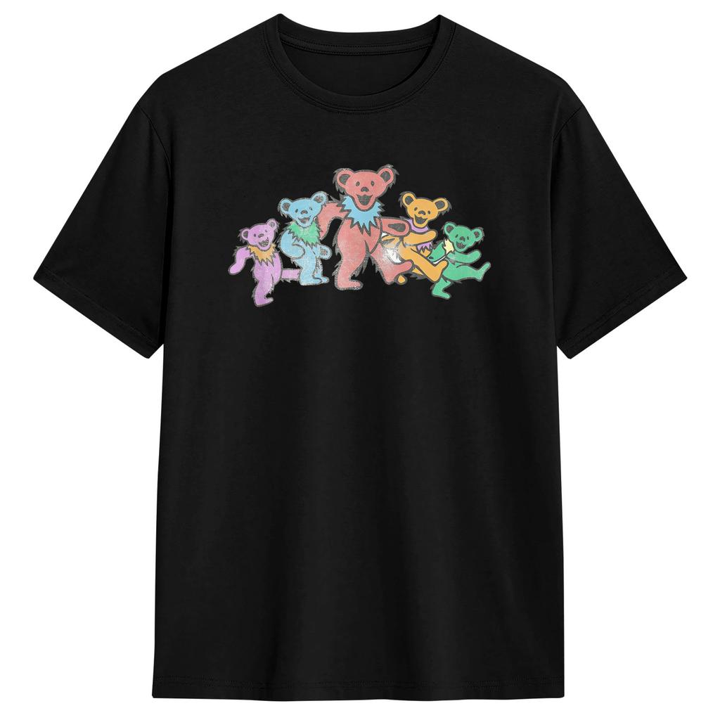 Gratefuls Deads Vintage Dancing Bears Band T Shirts Cotton Top Tees Summer Short Sleeve T Shirt ONeck Harajuku Casual Tshirt