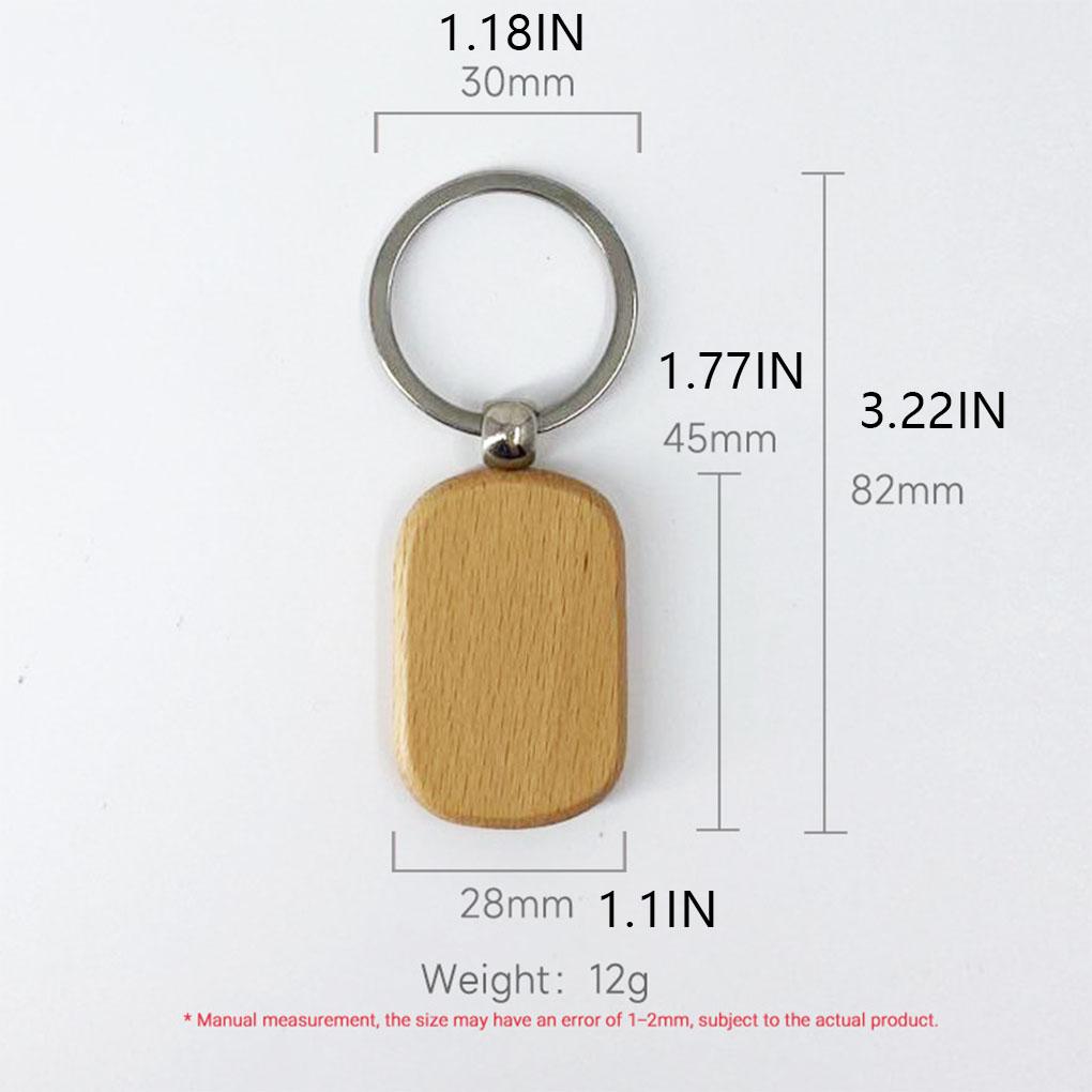 Schlüsselanhänger Holz Anhänger Dekorationszubehör Geschnitzt Unfertig Rohling Natürlich Rund Gravur Selbstmontage Geometrisch