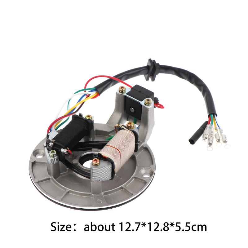 Jh70 Motorradzubehör 2-Spulen-Magneto-Statorplatte Zündspule Kompatibel mit 70ccm 90ccm 110ccm 125ccm Pit Dirt Bike