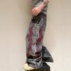 Europäische und amerikanische Sommer amerikanische lockere Stickerei gerade Röhre Trend Hip-Hop Jeans hi