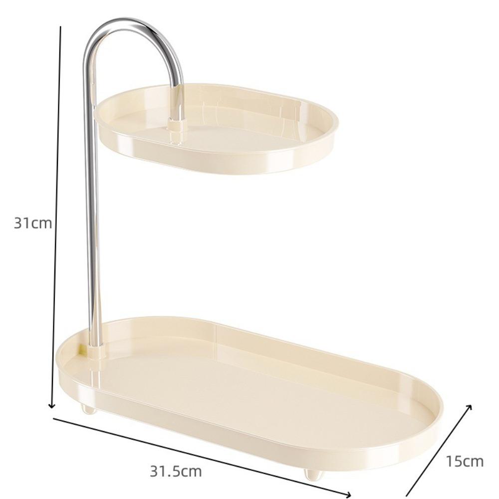 Stylish Modern Tabletop Rack Removable Double Layer Storage Rack Space-Saving Makeup Display Makeup Display Stand Bathroom