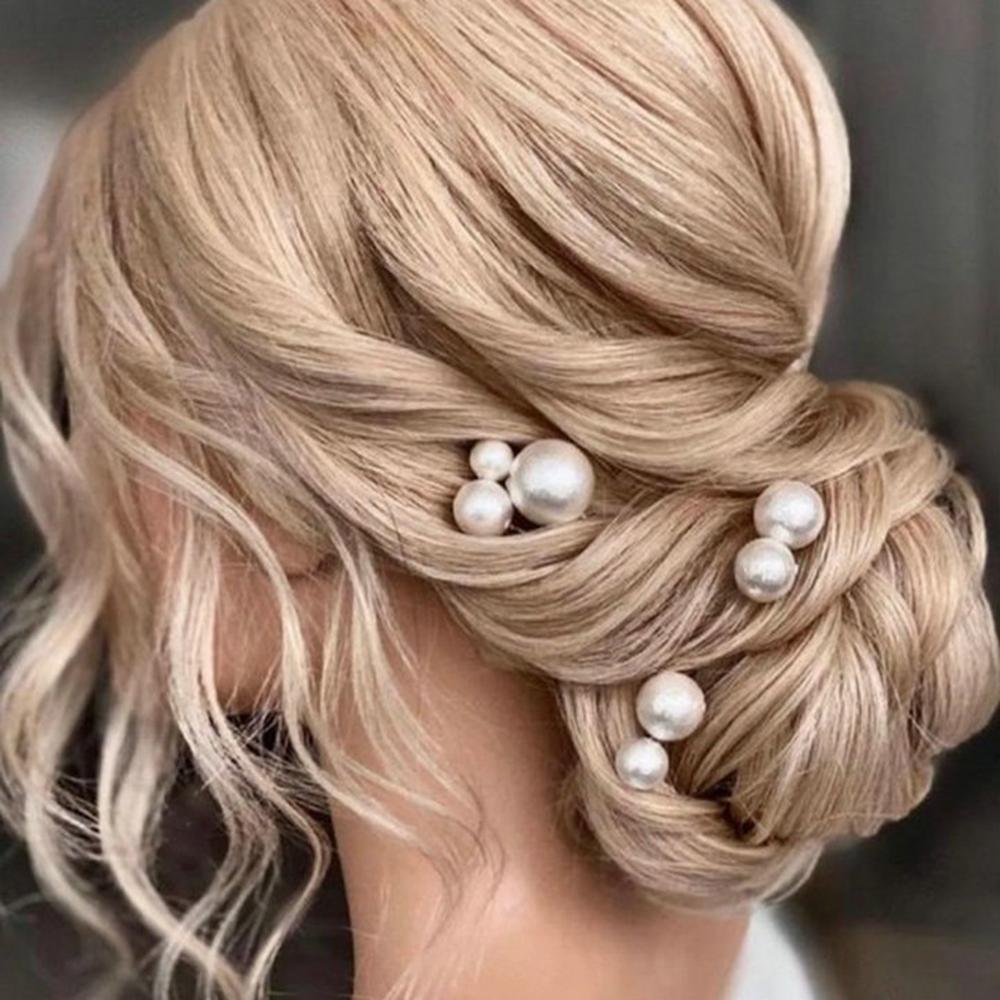Fashion Pearl Bridal U-shaped Pin Metal Barrette Clip Hairpins Rhinestone Wedding Hairstyle Design Tools Women Hair Accessories