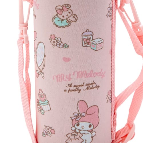 SANRIO Children's Water Bottle 470ml Direct Drinking One-touch Stainless Steel Bottle My Melody Cold Storage Includes Pouch with Shoulder Strap Includ
