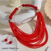 Bohemian Vacation Style Rice Beads Handmade Jewelry Set for Women Multilayer Necklace Earrings Accessories