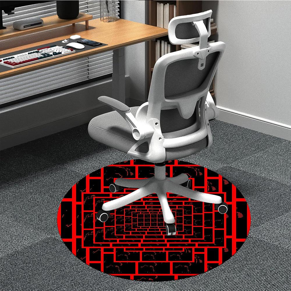 

1pc Brick Maze Office Round Area Rug, Indoor Mat Suitable ForOffice, Under Office Chairs Bedroom Living Room Home Decor T147 80cm by 80cm