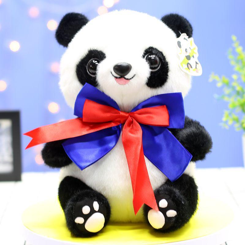 Cute Bow Tie Giant Panda Doll Plush Toy Rag Doll Gift for Children's Girlfriend Best Friend Lover