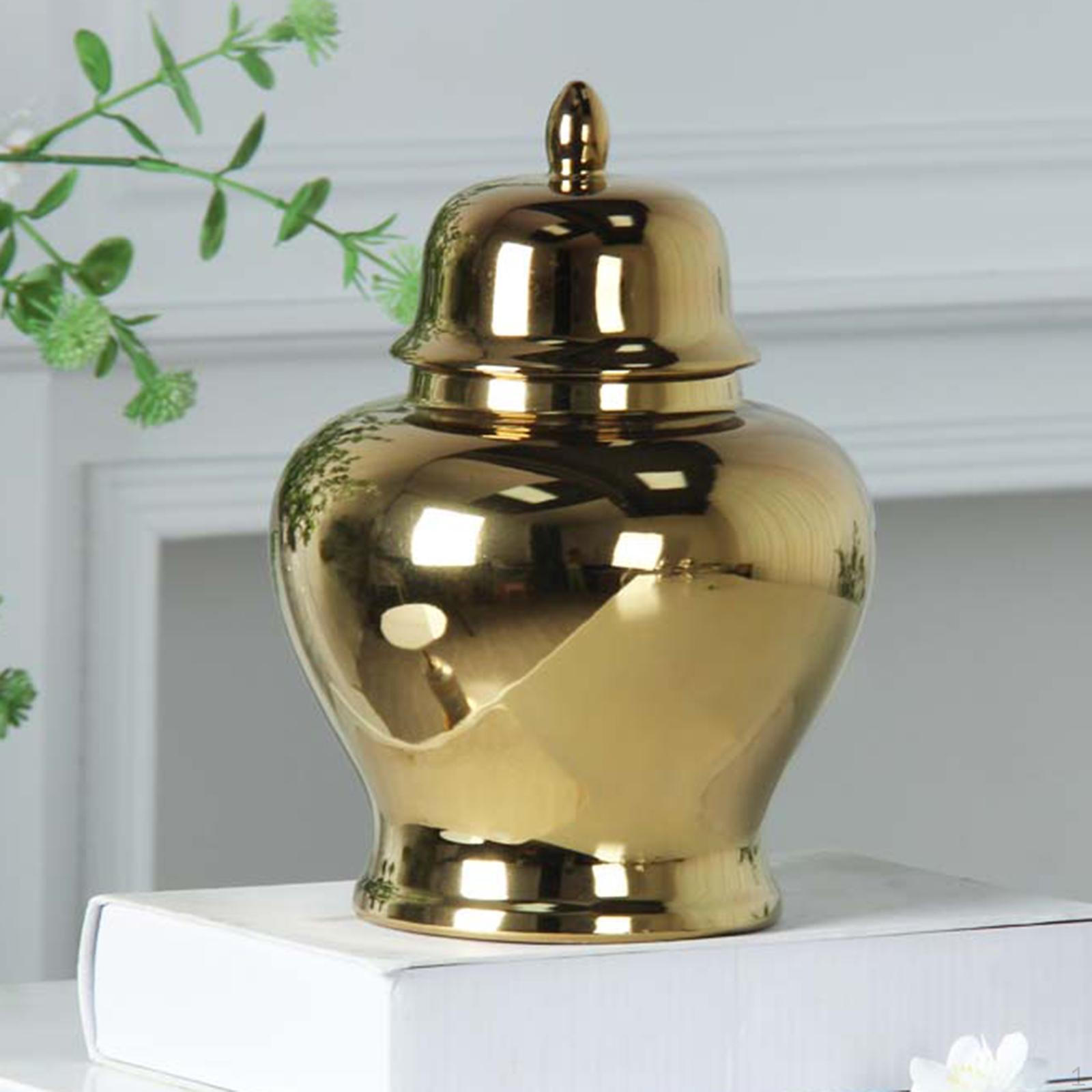 

-Цветочная ваза, фарфоровая банка для имбиря, домашний декор, многоцелевое декоративное хранилище для кафе Gold