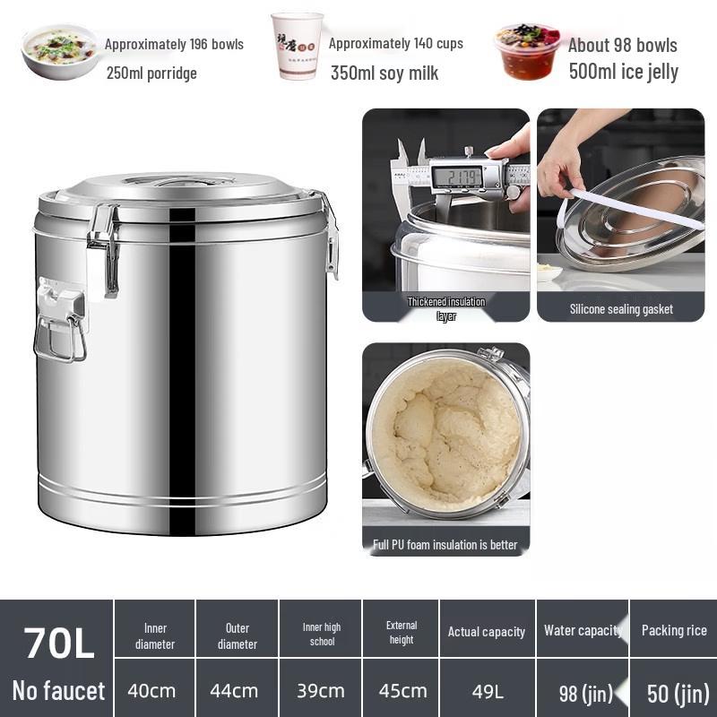 

304 Stainless Steel Triple-Layer Insulated Food Container