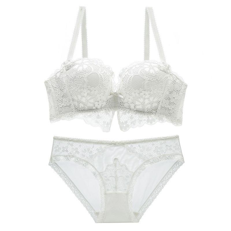Clearance Sale French Sexy Lace Underwear Comfortable Rim Free Bra Gather Anti-Sagging Top Support Bra
