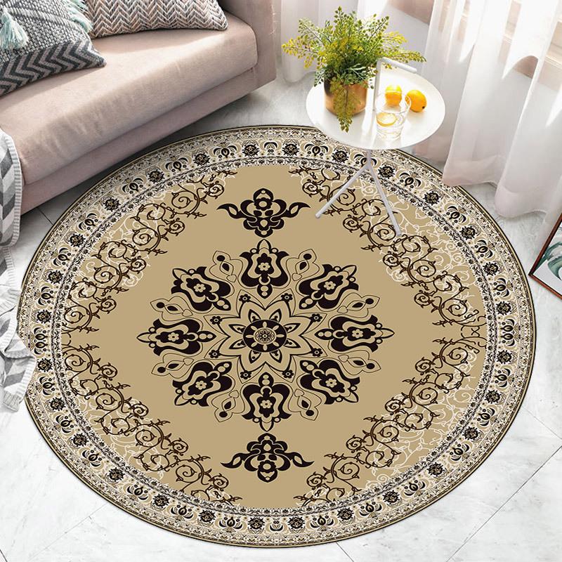 Round Carpet Home Decoration Simple Style Living Room Bedroom Mat Anti-slip Mat Yoga Mat Door Mat