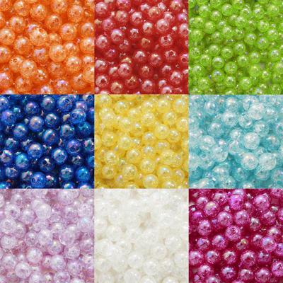50Pcs 8/10mm Acrylic Plating Color Bubble Round Beads For Jewelry Making DIY Bracelet Necklace Earring