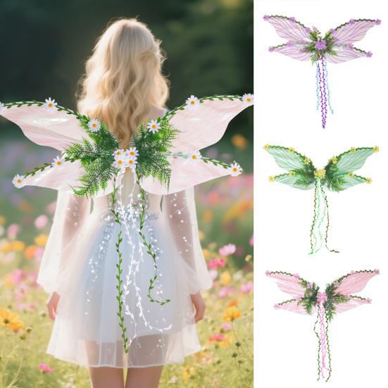 Women Butterfly Wings Elastic Straps 3D Design Fairy Wing Dress Up Halloween Costumes Photography Props