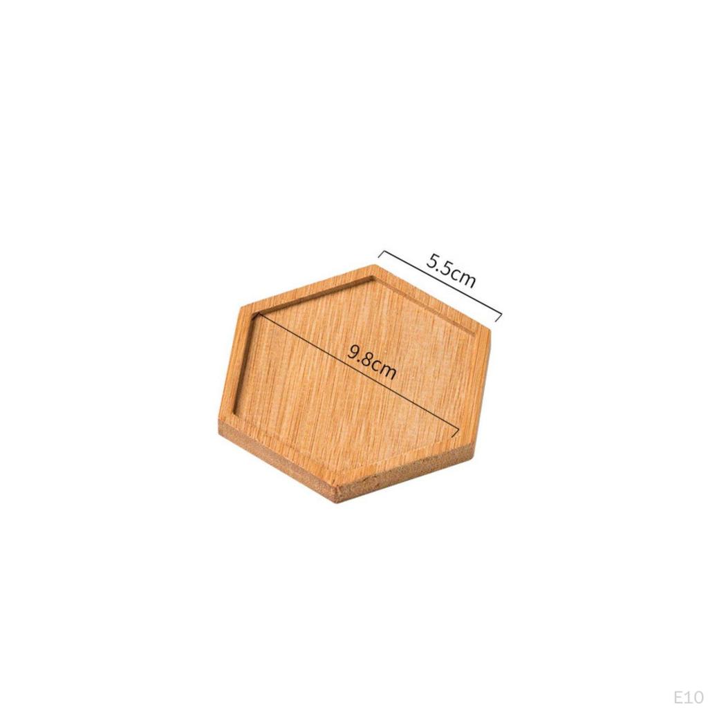 Pot Drainage Tray Multiple Shapes Bamboo Waterproof Round Plant Saucer for Indoor,