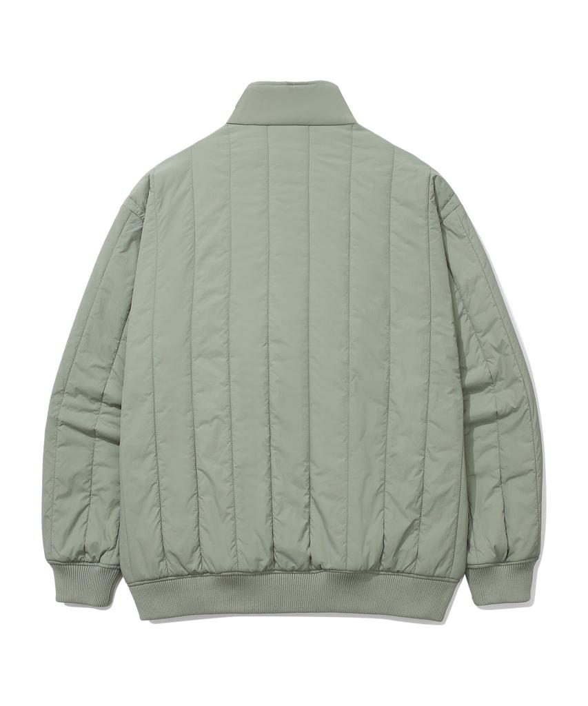 COVERNAT Quilted Half Zip Oversized Sweatshirt Light Khaki