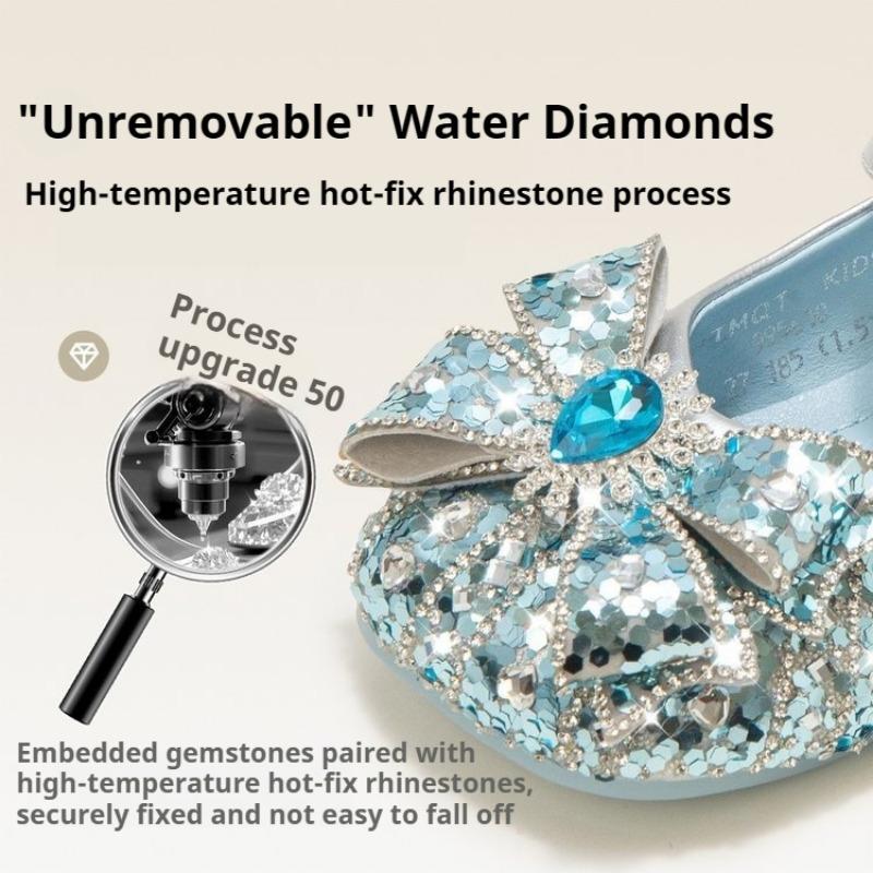 Dívčí boty Dětské princeznovské boty Lesklé křišťálové boty Aisha Malé kožené boty Dětské kamínkové boty na vystoupení