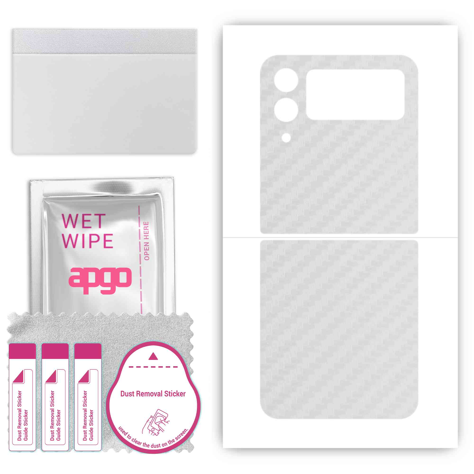 

apgo Захисна наклейка Skin для задньої панелі, сумісна з Samsung Galaxy Z Flip4, Wrap Film, Foil, Vinyl - Pattern Transparent Carbon