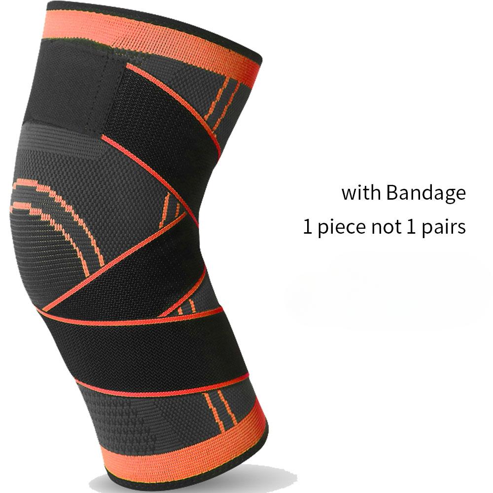 

1 шт. Спортивный наколенник для мужчин, эластичные наколенники под давлением, поддерживающие наколенники для фитнеса, баскетбола, волейбола, защитный бандаж S weight 30-55 kg
