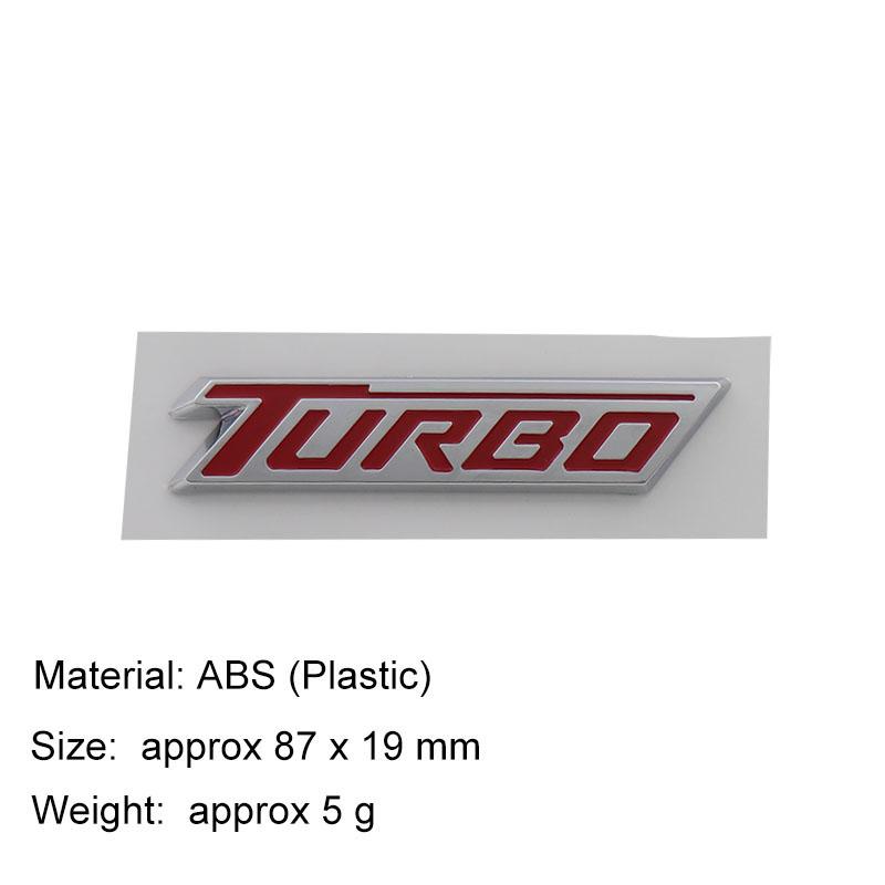 3D Premium ABS Turbo Letters Sticker Tail Bumper Badge Auto Rear Trunk Emblem Accessories Exterior Decoration