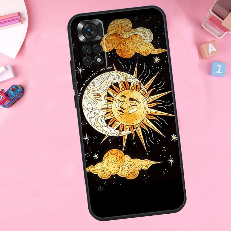 Sun Moon Face For Xiaomi Redmi Note 14 10 11 12 13 15 Pro Plus Phone Case For Redmi 15 15C 14C 12C 10C 13C