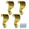 4 x gambe per mobili Ludwik, dorate, altezza 14,5 cm