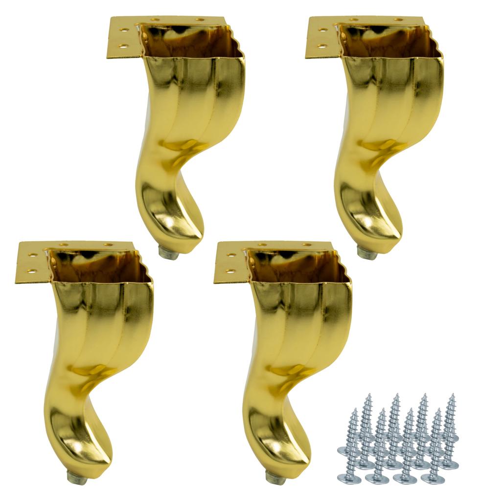4 x gambe per mobili Ludwik, dorate, altezza 14,5 cm