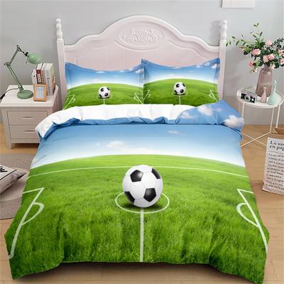 Juego de Funda Nórdica de Fútbol Estampado de Fútbol 3D Juego de Cama para Niños Adolescentes Tema Deportivo Tamaño Doble Queen King 2/3 piezas Funda de Edredón