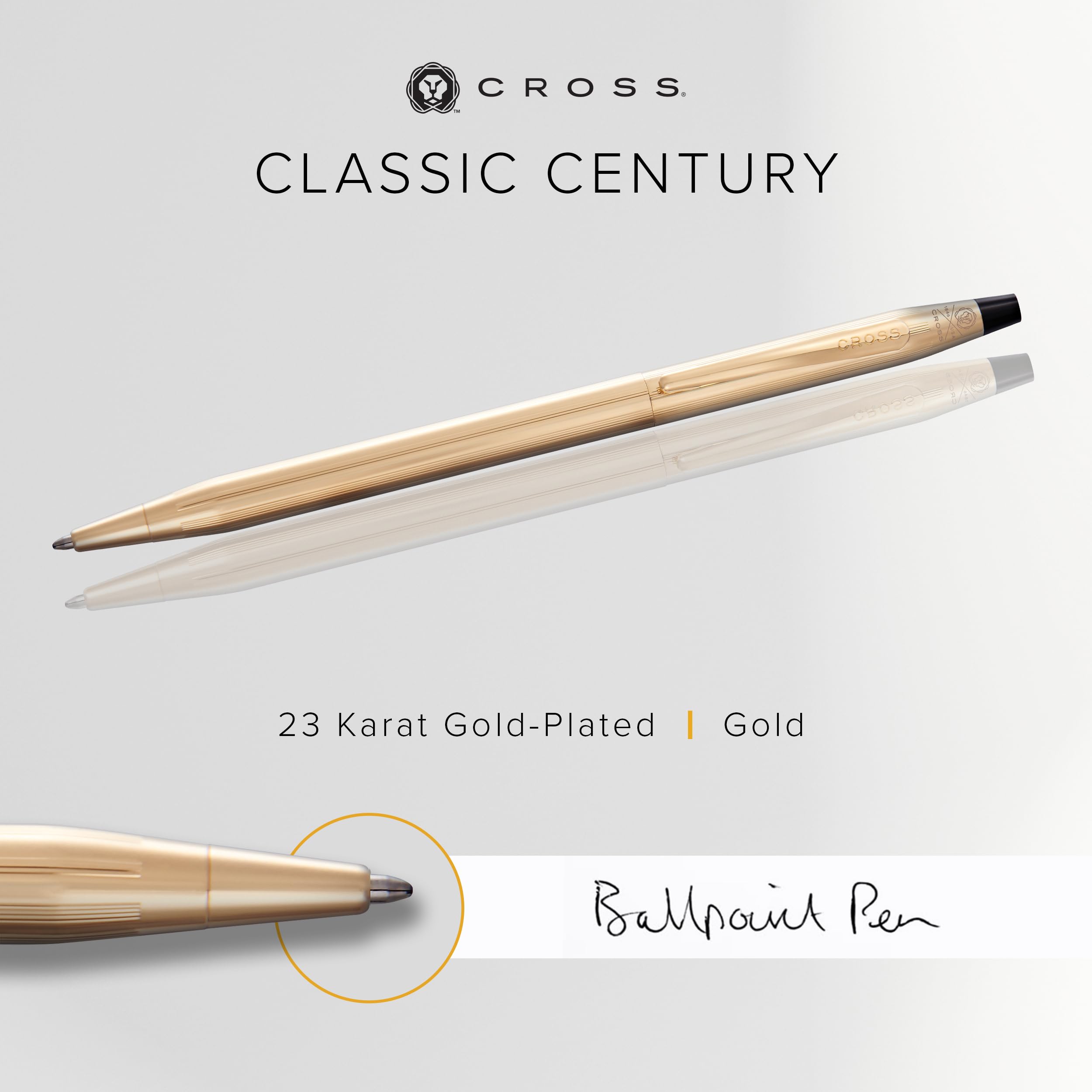 Classic Century 23kt Gold Plated Ballpoint Pen With 23kt Gold Plated Appointments 1 Count (Pack of 1)