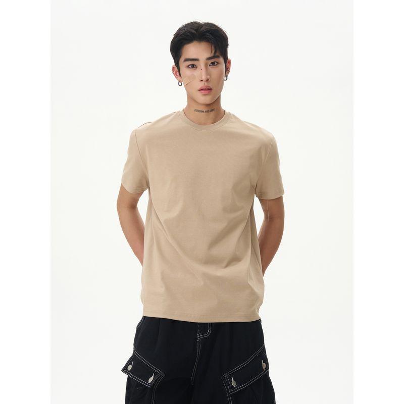 Kisko American Retro Basic Solid Color Casual Cool Short-Sleeve T-Shirt for Men and Women, Summer Commuting Loose Inner Top