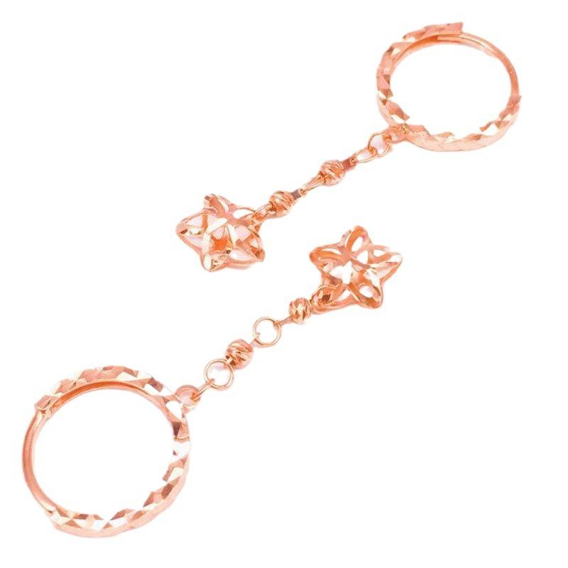 Color Gold Purple Gold Hollow Five-Pointed Star Earrings Women'S Simple Fresh Rose Gold Earrings