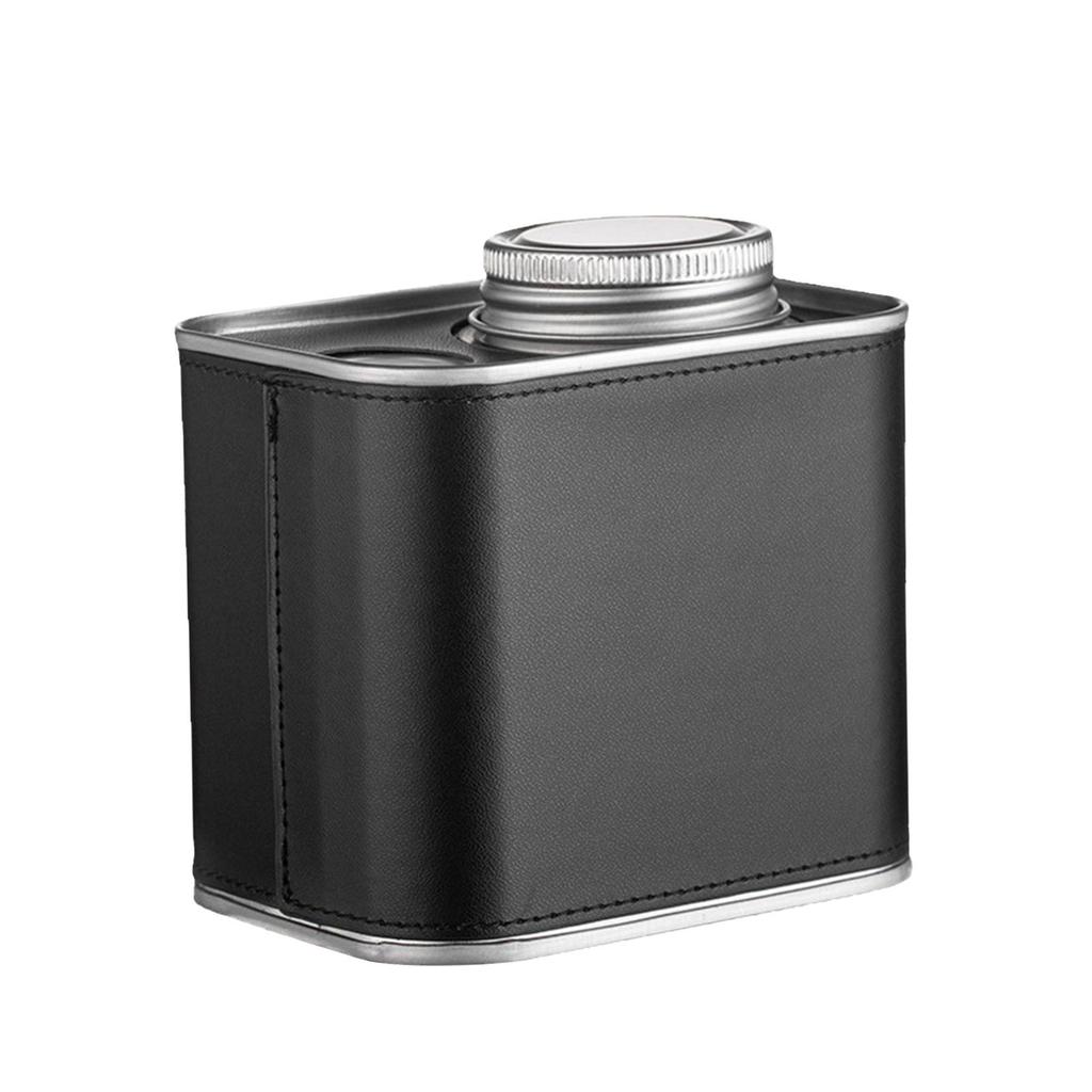 Coffee Canister PU Leather Storage Organizer for Grain Loose Tea Rice Black