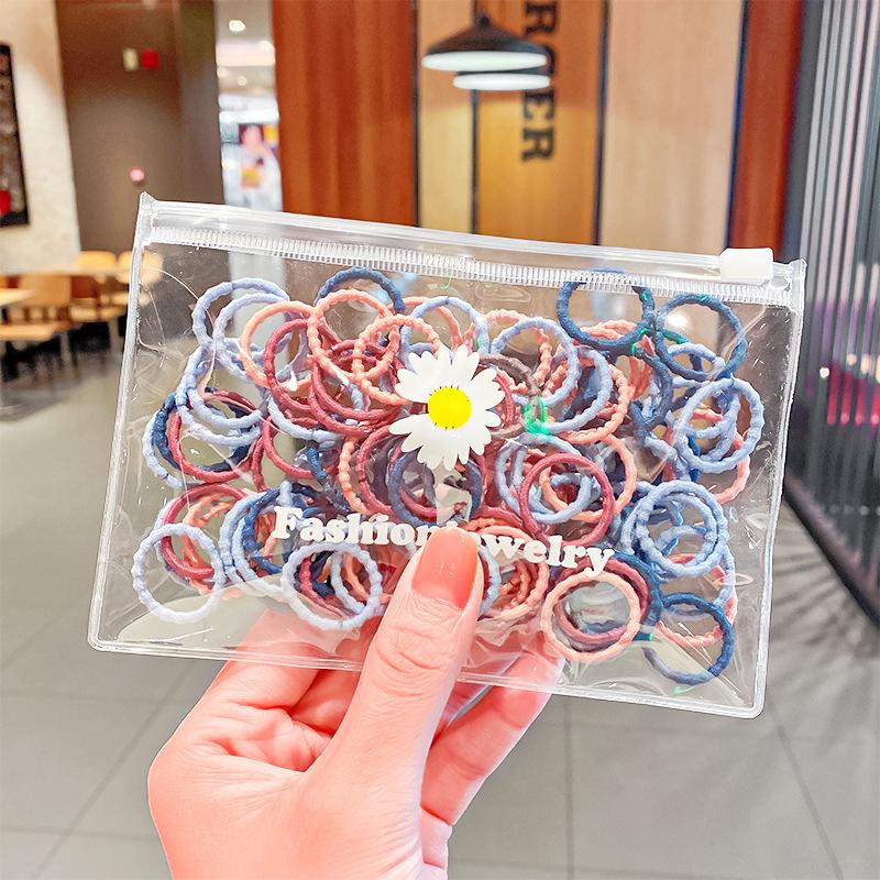 100 Buc/Pungă Elastice de Păr Simple Practice Mici Fete Copii Accesorii Inel Coadă de Cal Bentiță