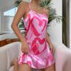 Women's Summer Sexy Backless Love Home Dress Short Slip Dress