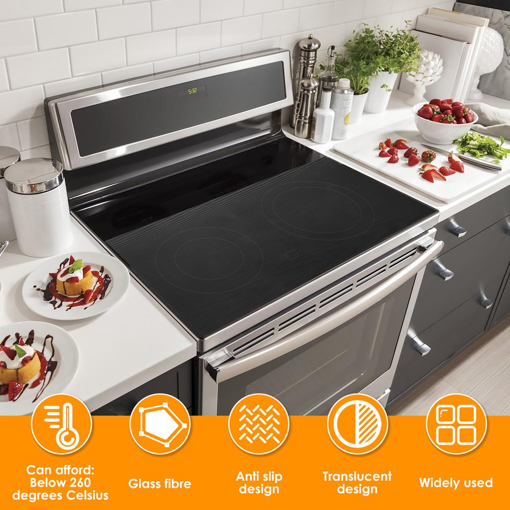 Large Induction Cooktop Protector Mat Reusable Induction Cooktop Cover Translucent Induction Hob Protector Pad for Cooker