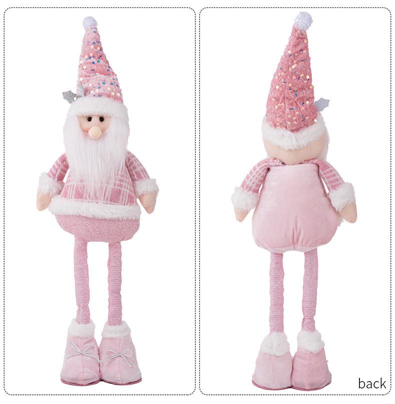Christmas Plush Figurines Set With Glitter Fabric For Holiday Decor And Gift Giving