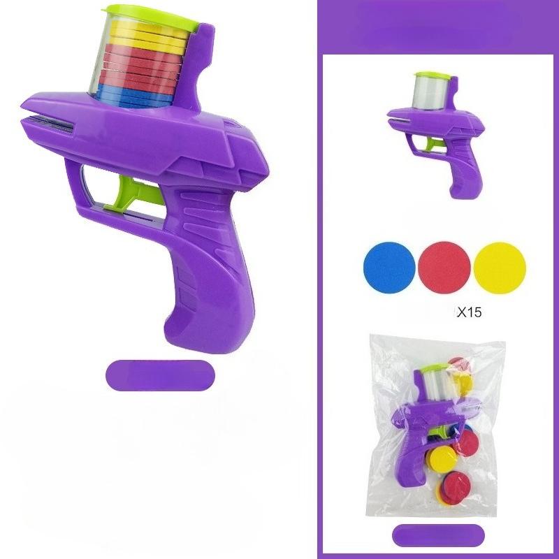 1Pc Disc Launcher Toy with Trigger 15 EVA Discs Outdoor Garden Backyard Lawn Park Kids Flying Disc Shooter Game Toddlers Boys Girls Gift