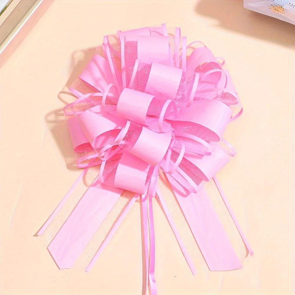 

1-20Pcs Large Christmas Pull Ribbons Gift Baskets Boxes Wrapping Weddings Birthday Parties Thanksgiving Ribbon Bows Decorations 1pc рожевий