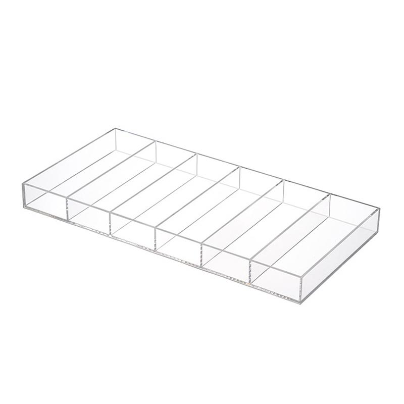 Clear Acrylic Sunglass Holder Display Tray With 6 Compartments, Drawer Organizer Storage Case For Sunglasses Makeup Drawers Tray