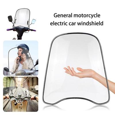 Evrensel Motosiklet Ön Camı 18 x 16.7 inç Şeffaf Büyük Ön Cam Motosikletler Elektrikli Arabalar Scooterlar Rüzgar Soğuk Deflektörü