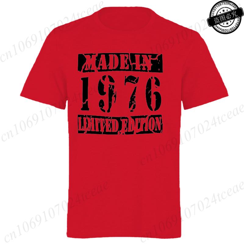 Made In 1976 Limited Mens TShirt 50th Birthday Print TShirt Casual Short Sleeve Tees Birthday Gift for 50th Party Male Shirts