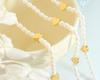 Korean Sweet Peach Heart & Pearl Titanium Necklace