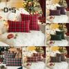 Christmas Pillowcase Plaid Print Single Side Print Colorfast Hidden Zipper Two Sizes Available Couch Decoration Throw Pillow Cover Pillow Sham