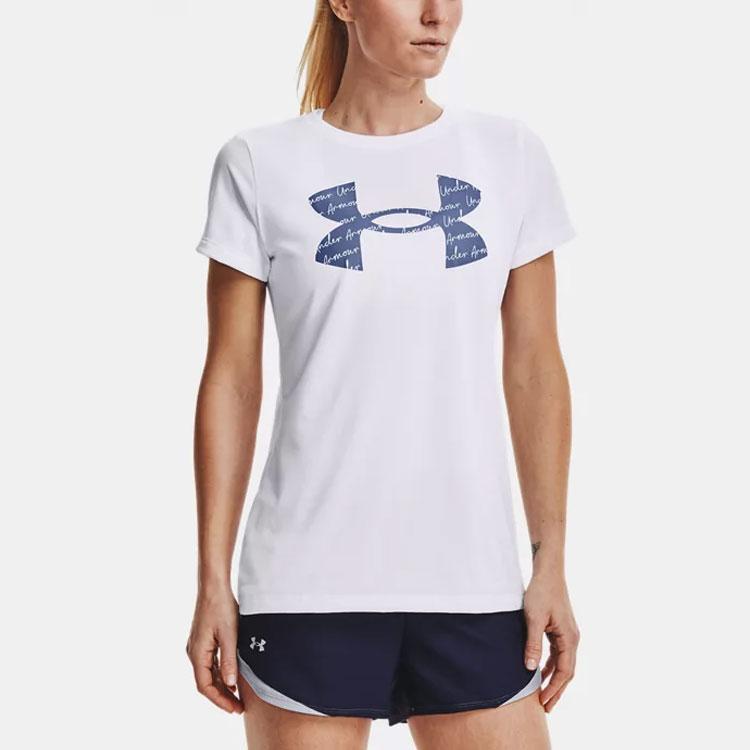 Under Armour Casual Training Short Sleeve T-Shirt Women Tops White 1365143-100