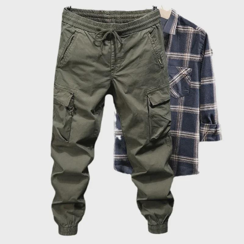 Men's Plus-Size Elastic Work Pants - Wear & Dirt Resistant, Cuffed Construction Overalls