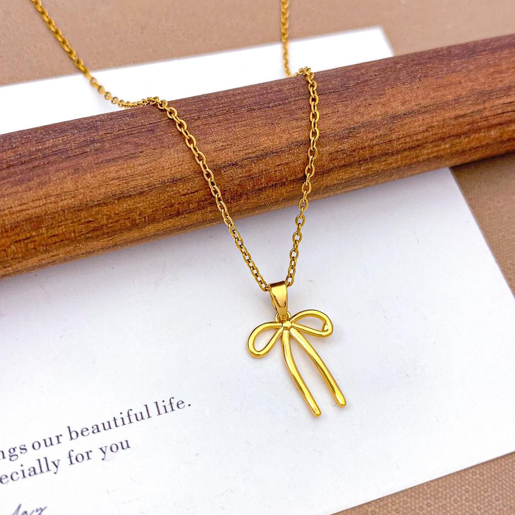 Necklace New Ribbon Bow Necklace Accessories Women's ins Style Niche Design Sense Fashion Versatile Clavicle Chain Women