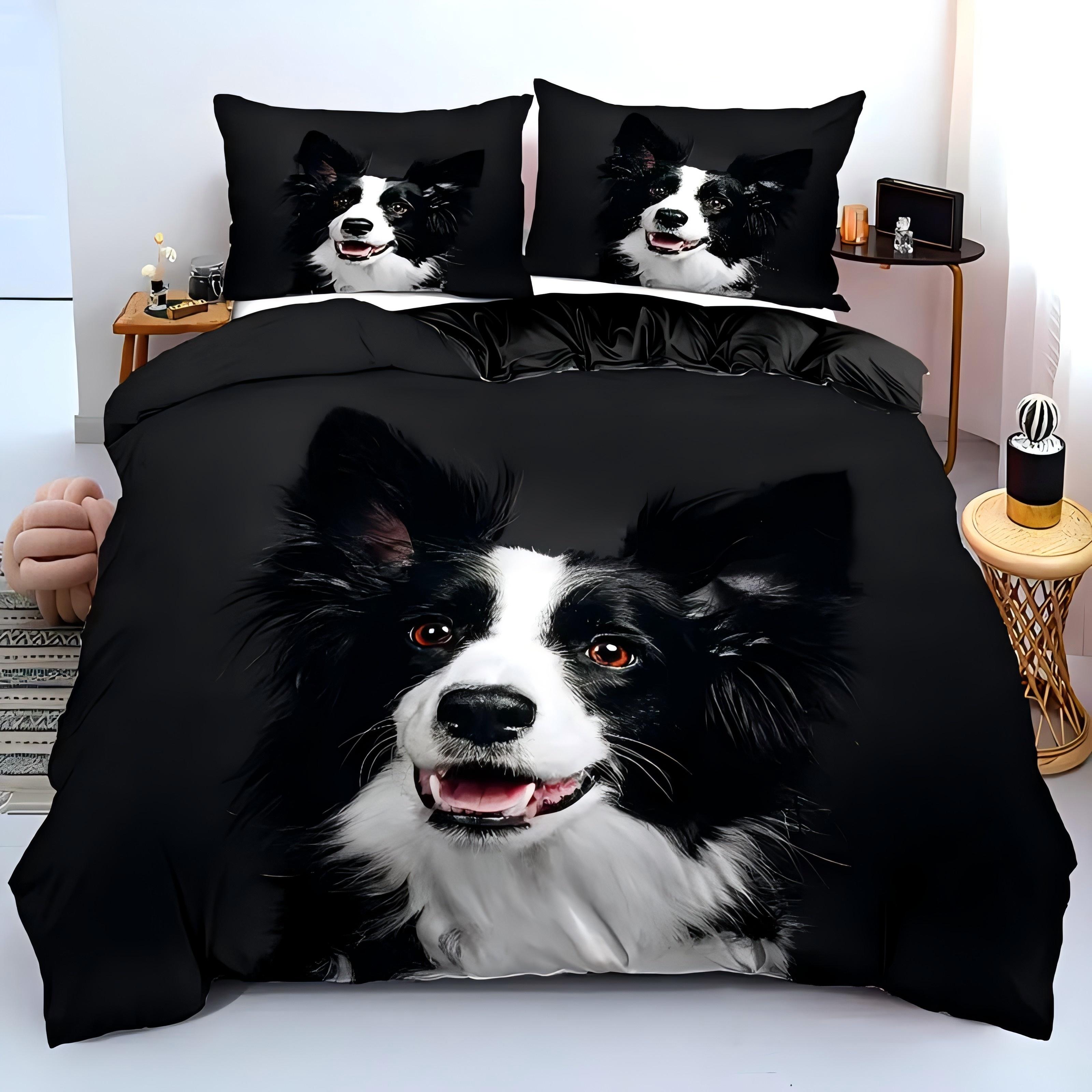 

Pet Dog Sheepdog 3D Printed Quilt Cover Set Pillowcase Cute Animals Bedding Set For Kids Teens Adults Polyester Quilt Cover EU single(135x200cm)