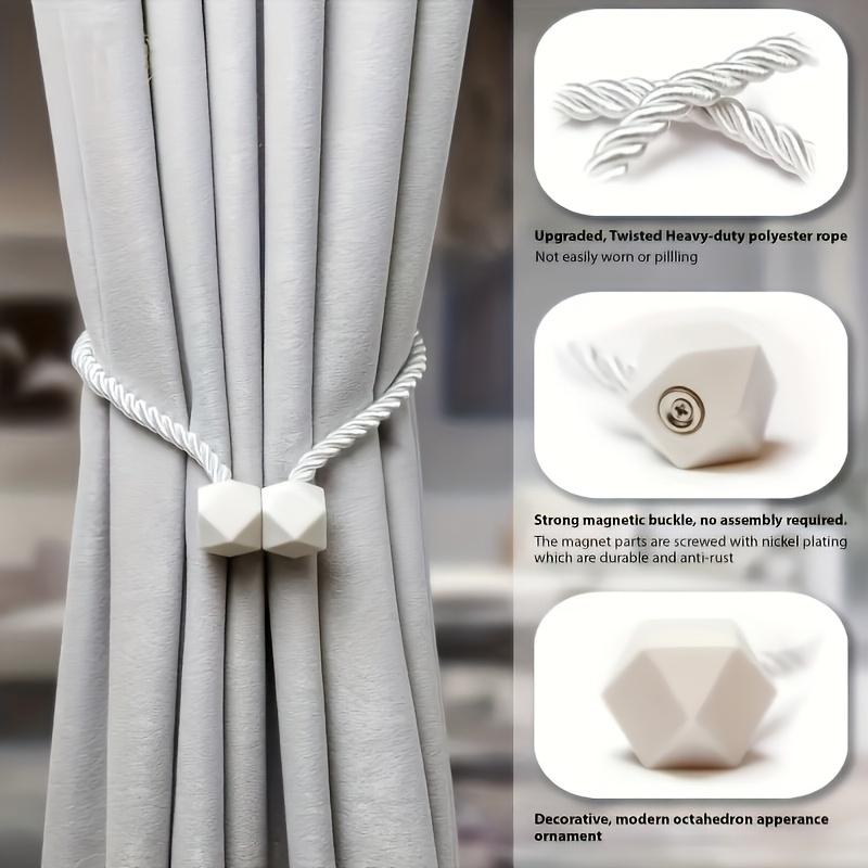 

1pc Boho Style Magnetic Curtain Tiebacks - Easy Install, No Drilling Required, Stylish Curtains for Living Room