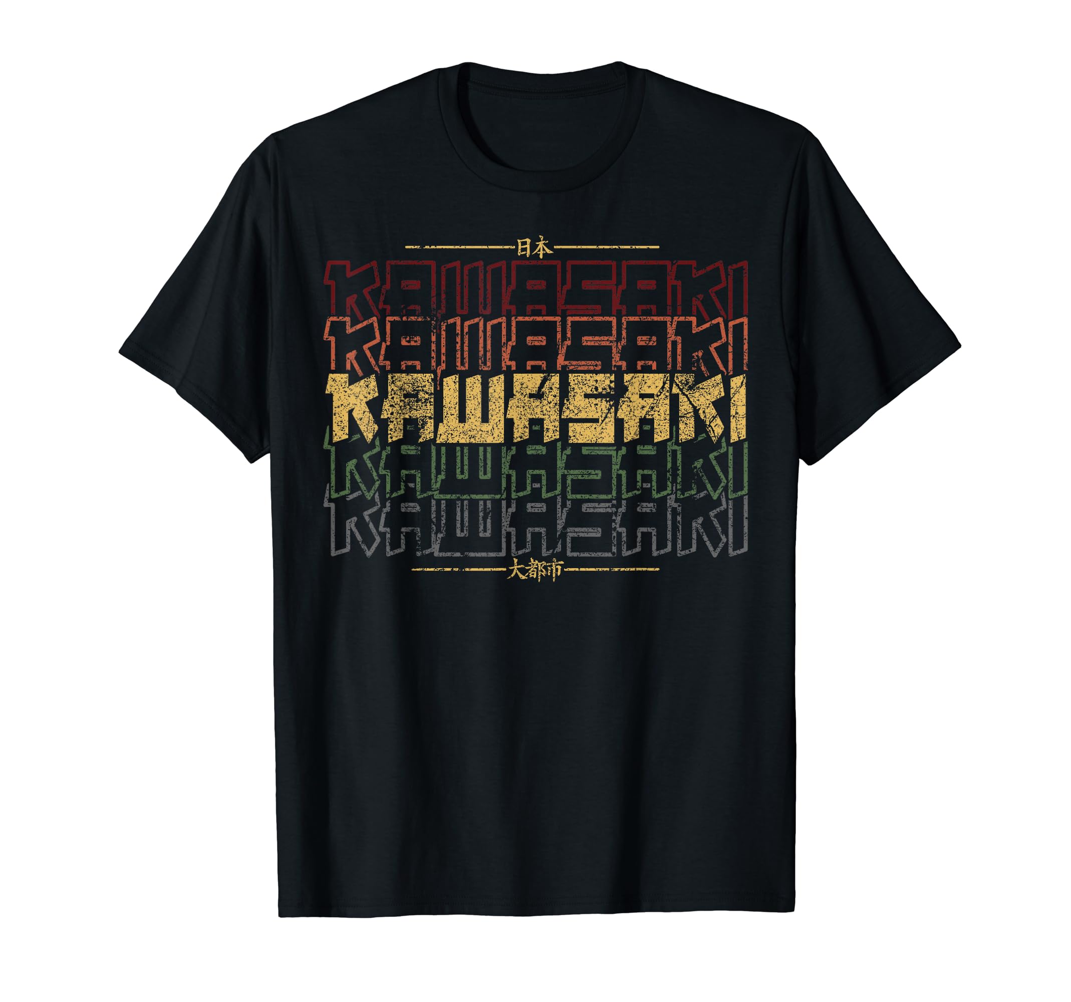

Kawasaki City Retro 90s Japanese Aesthetics 80s Kawasaki T-Shirt чорний